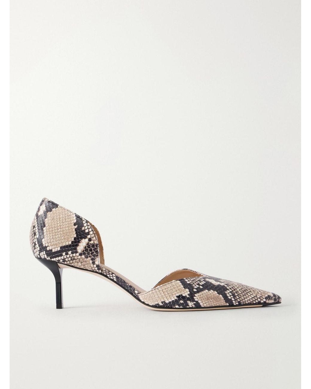 Victoria Beckham Natural Angle D'Orsay 55 Snake-Effect Leather Pumps