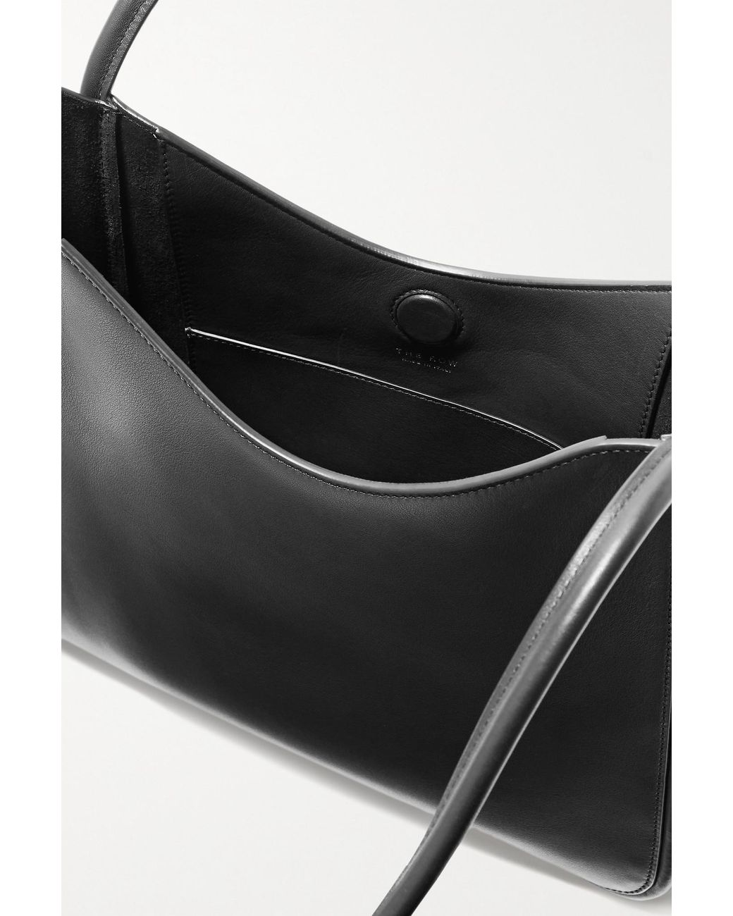 The Row Symmetric Leather Tote in Black | Lyst