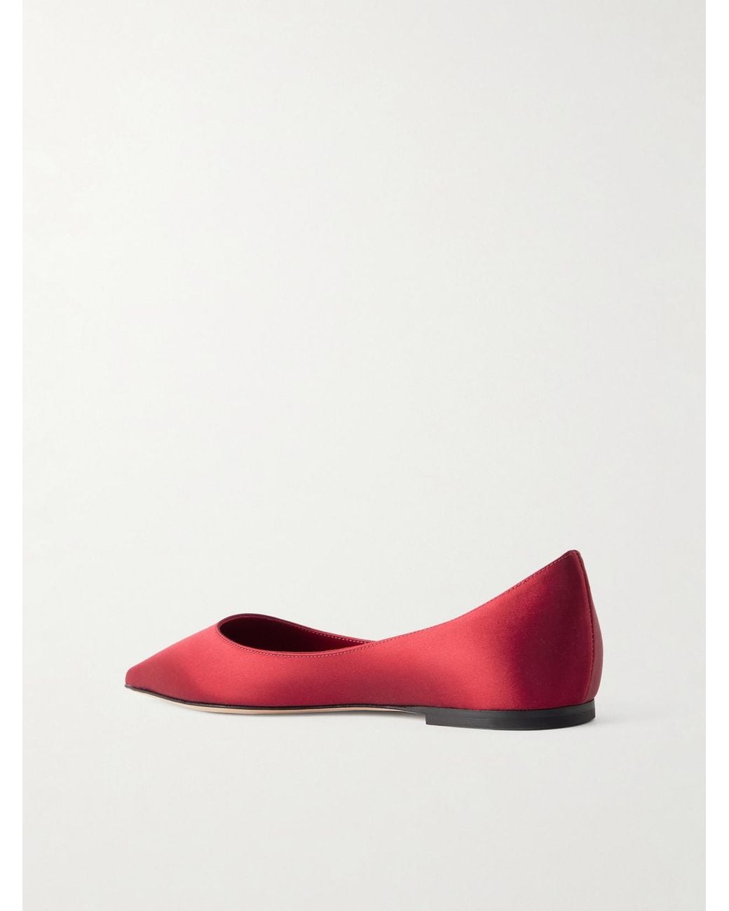 Jimmy Choo Red Love Satin Flats