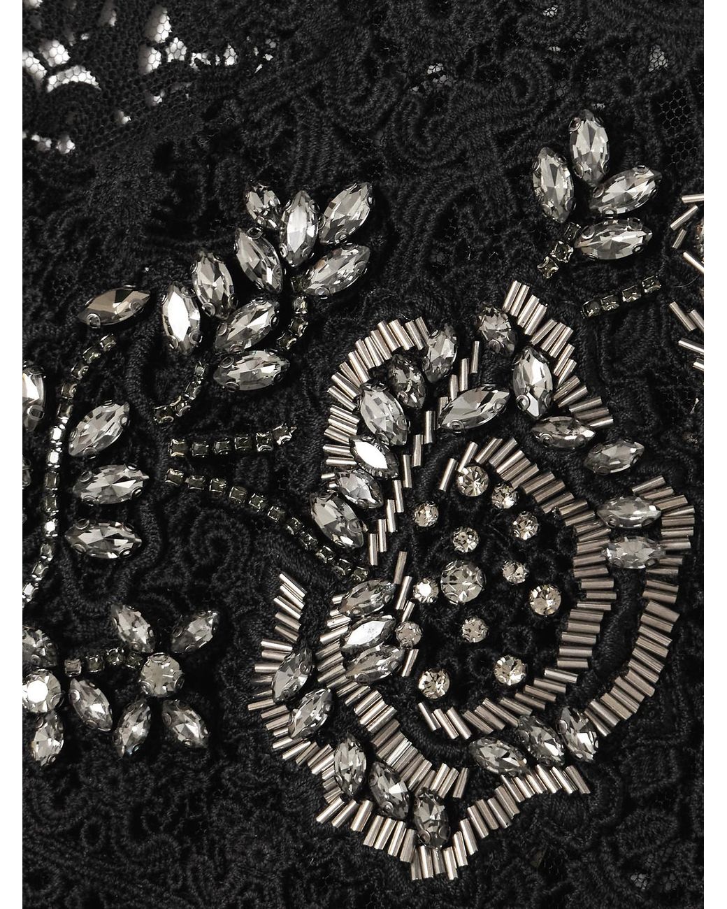 Erdem Crystal-Embellished Cotton Guipure Lace Midi Dress in Black | Lyst Erdem Crystal-Embellished Cotton Guipure Lace Midi Dress in Black | Lyst