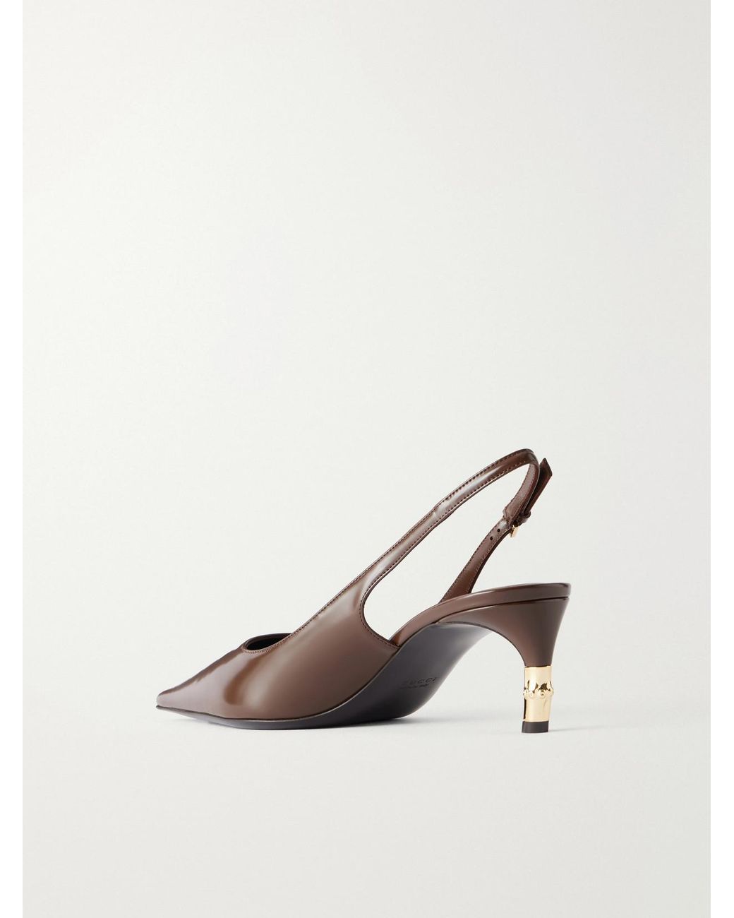 Gucci Natural Castello 60 Leather Pumps