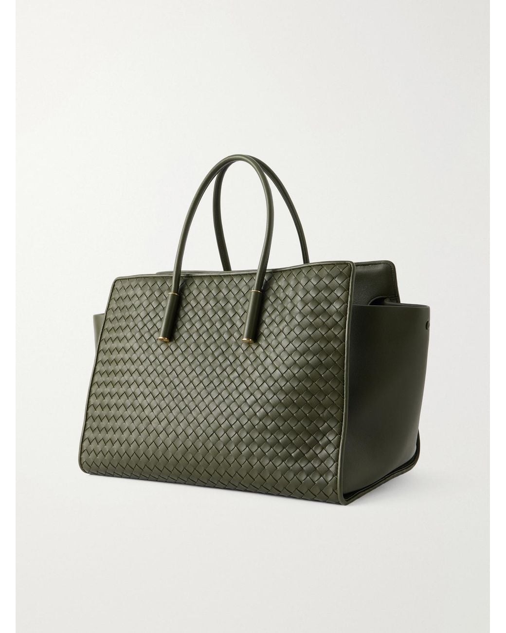 Bottega Veneta Green Barbara Intrecciato Leather Tote