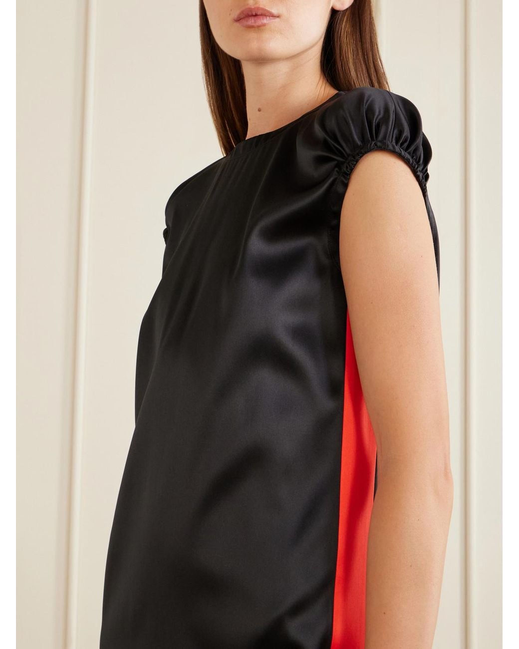 Loewe Black Silk-Blend Satin Midi Dress