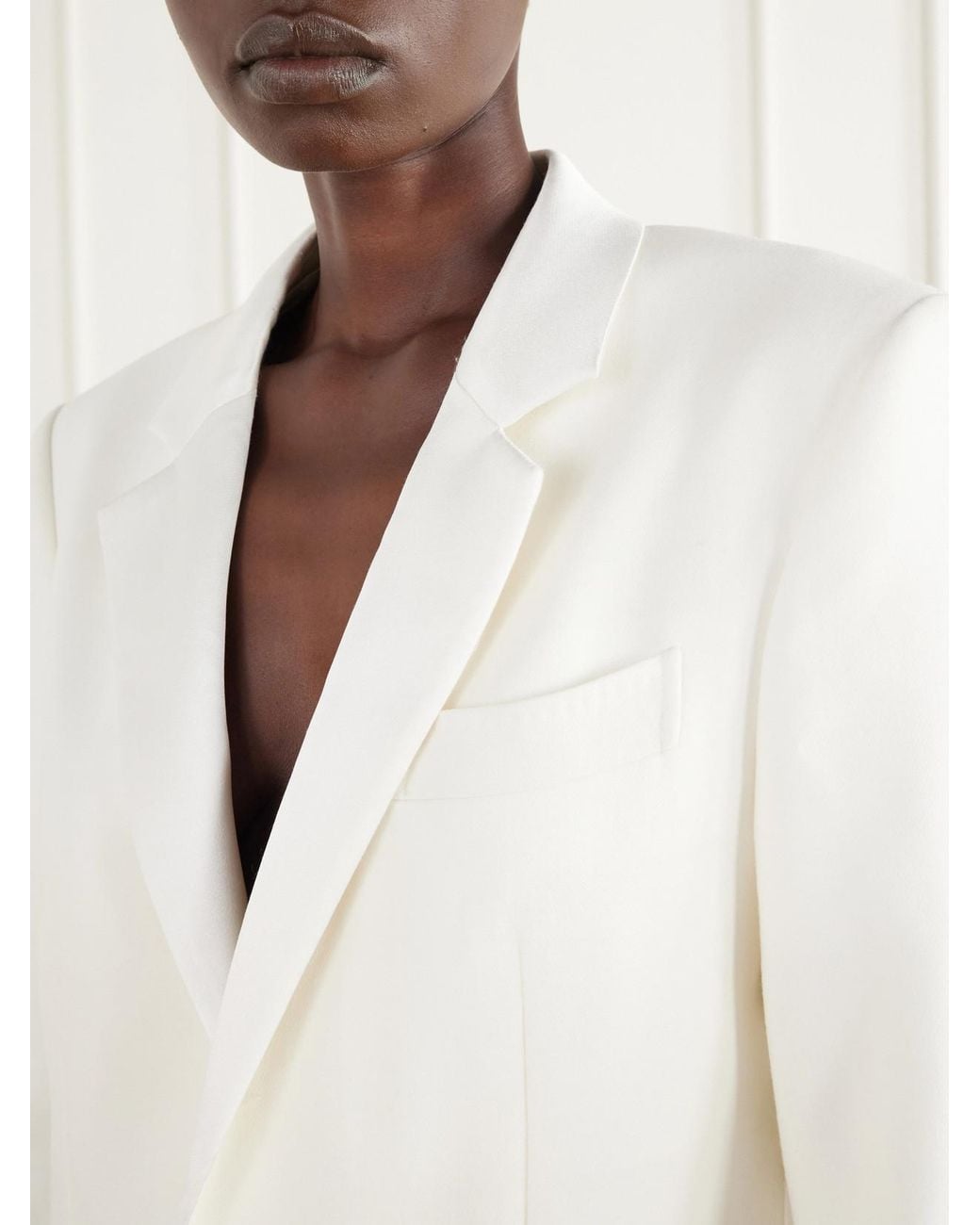 Gabriela Hearst White Ivy Wool-Woven Blazer