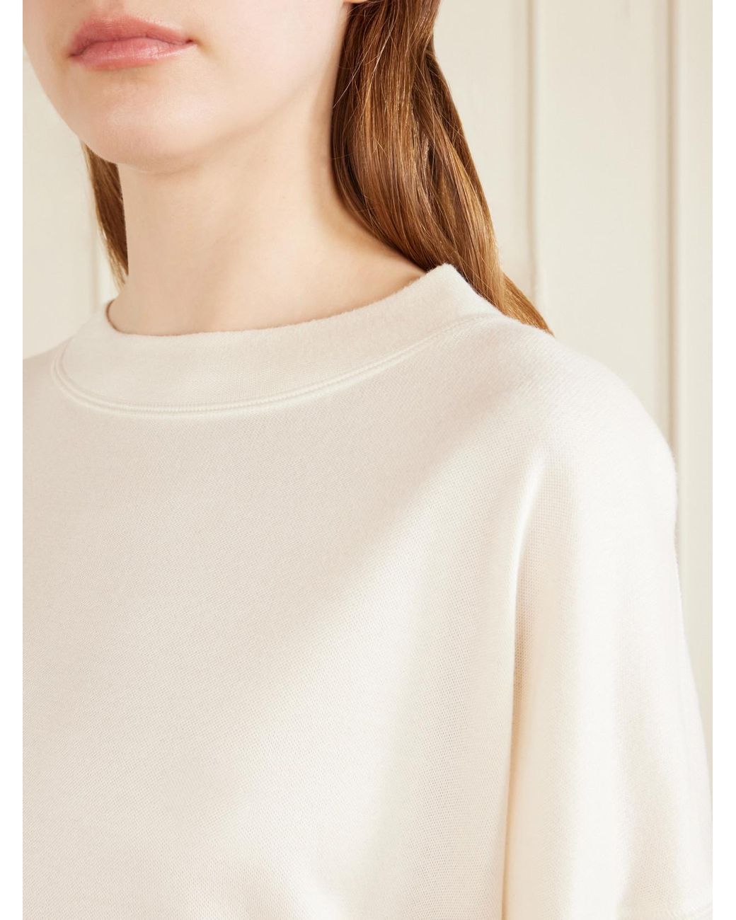 Khaite White Dylan Silk Sweatshirt