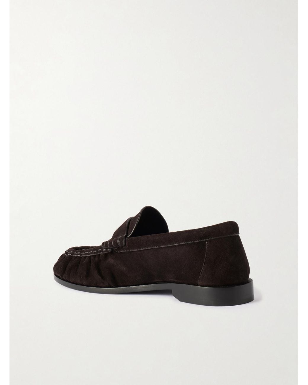 Saint Laurent Black Le Loafer Cassandre-Embellished Suede Loafers