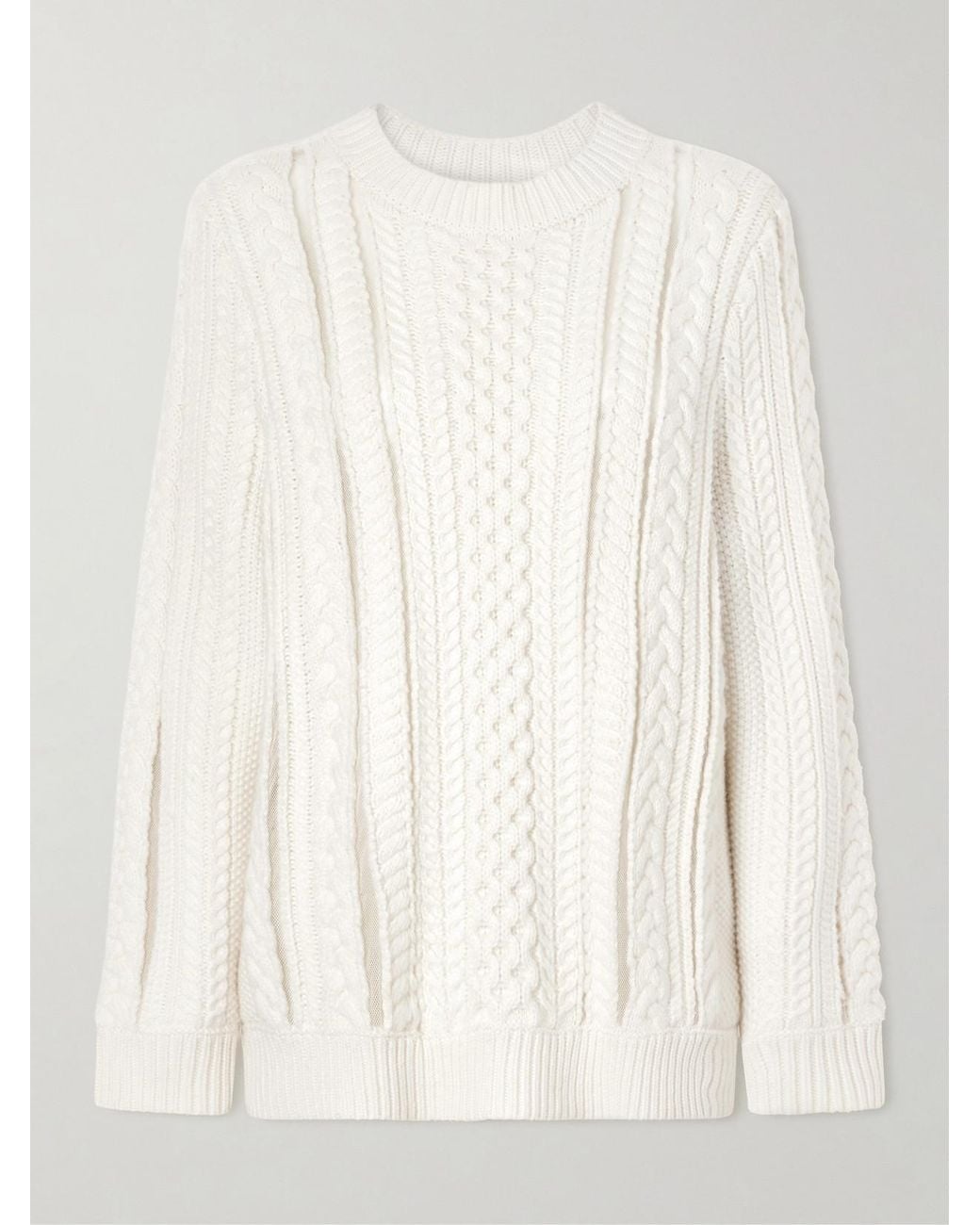 Gabriela Hearst Natural Westal Fisherman-Knit Merino Wool And Cashmere-Blend Sweater