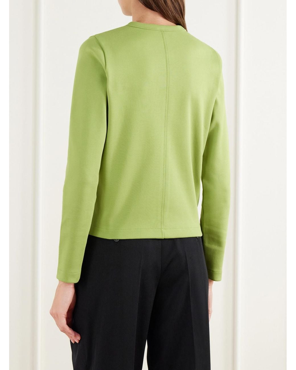 Flore Flore Green Poppy Organic Cotton-Jersey Cardigan