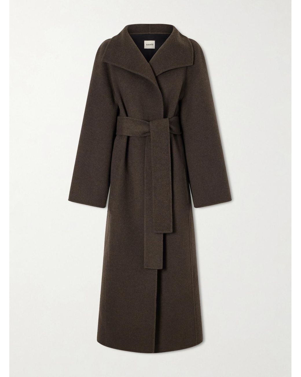 Khaite Green Romare Belted Wool Long Coat