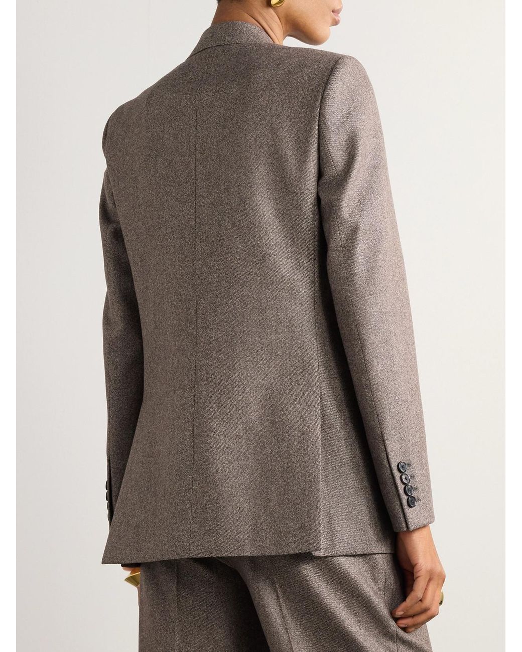Loro Piana Brown Double-Breasted Wool And Cashmere-Blend Twill Blazer