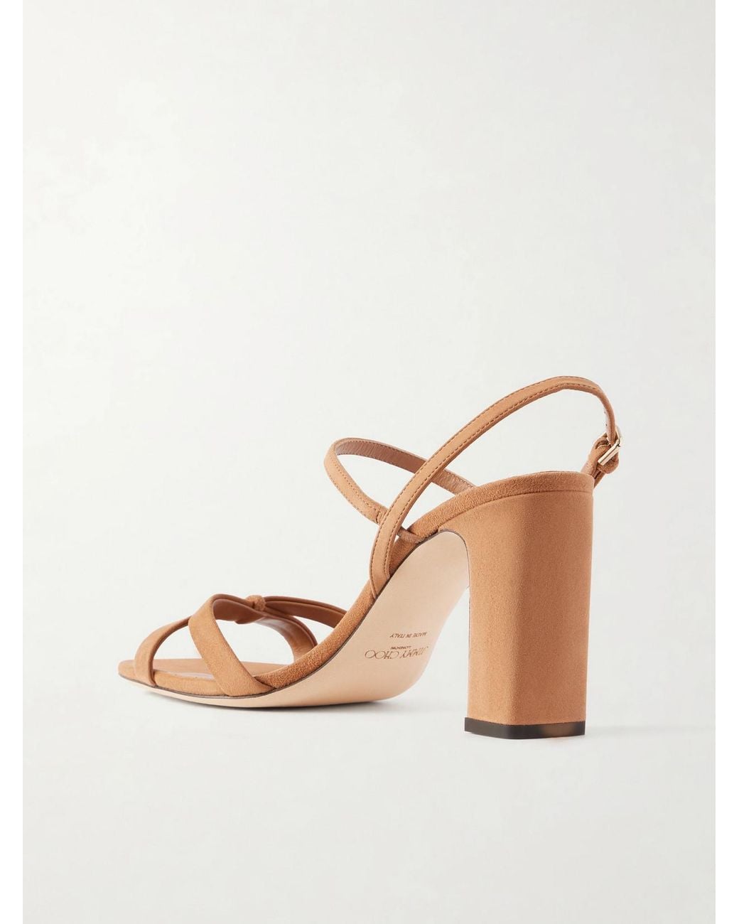 Jimmy Choo Natural Elsy 85 Suede Sandals