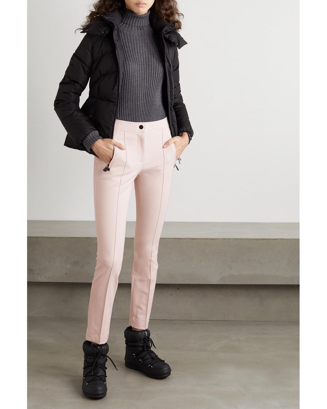 Moncler Pink Sportivo Stretch-Twill Slim-Leg Ski Pants