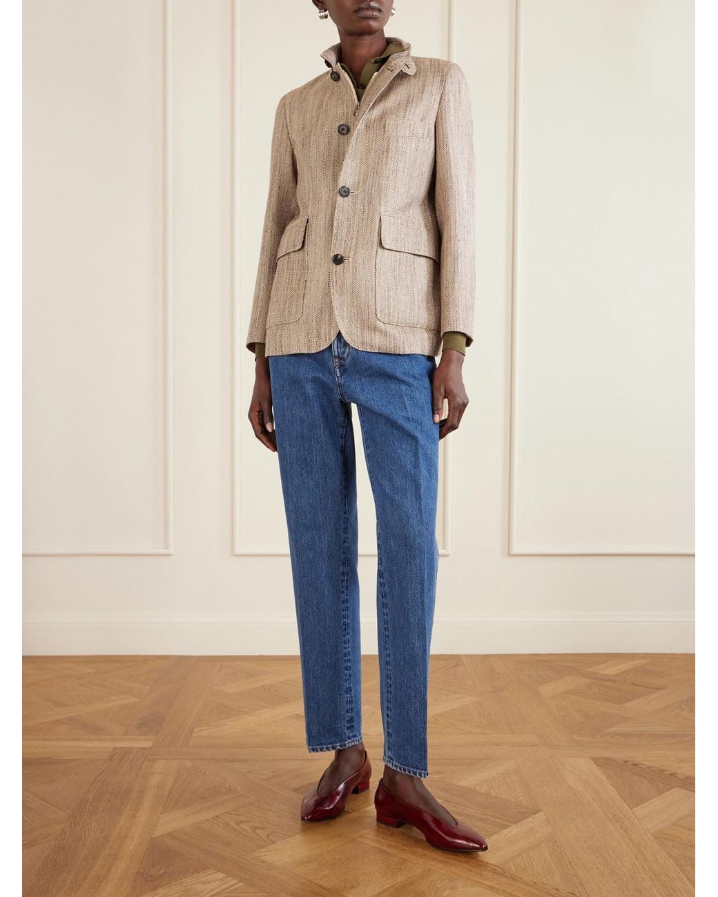 Loro Piana Red Rebecca Eel Ballet Flats