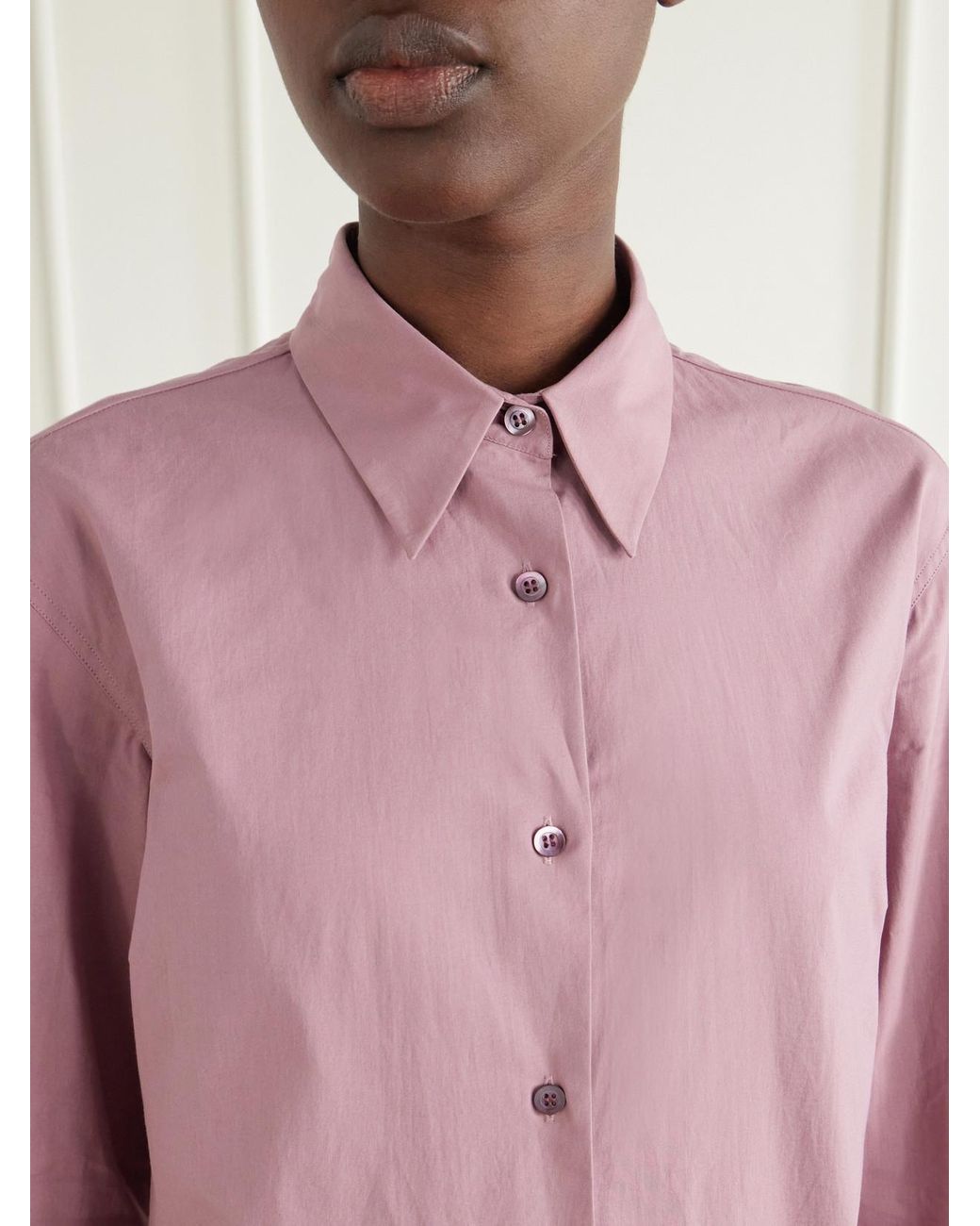 Dries Van Noten Pink Embroidered Cotton-Poplin Shirt