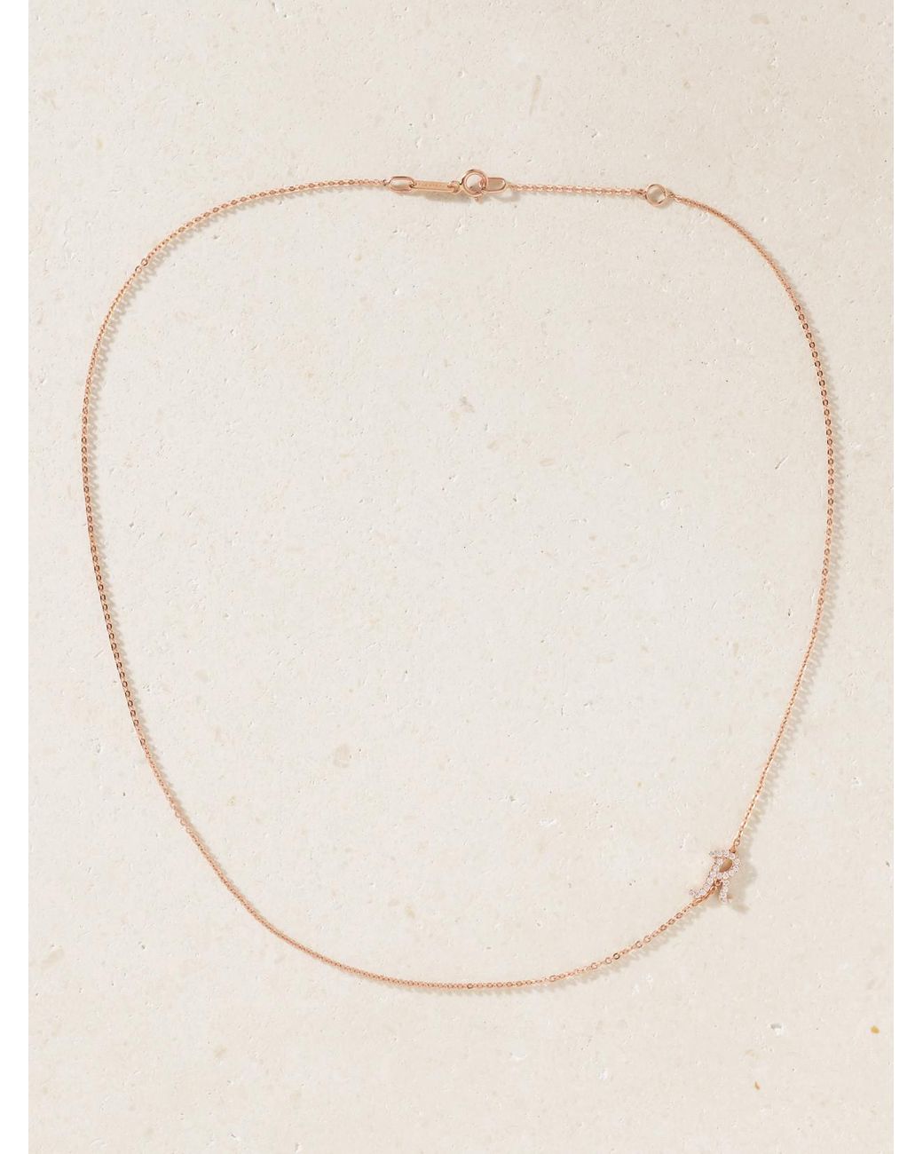 Anita Ko Natural Initial 18-Karat Rose Diamond Necklace