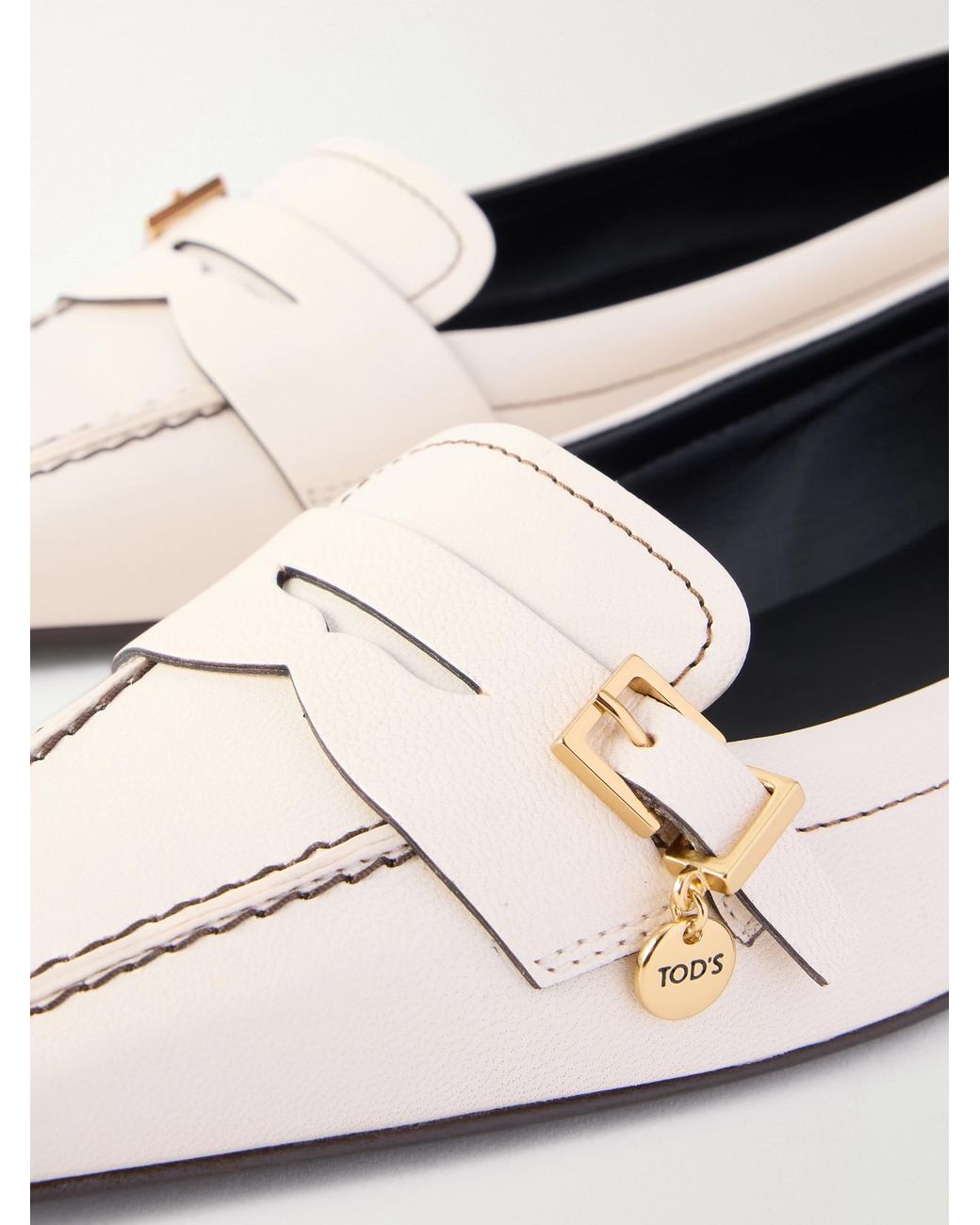 Tod's Natural 20 Buckled Leather Flats