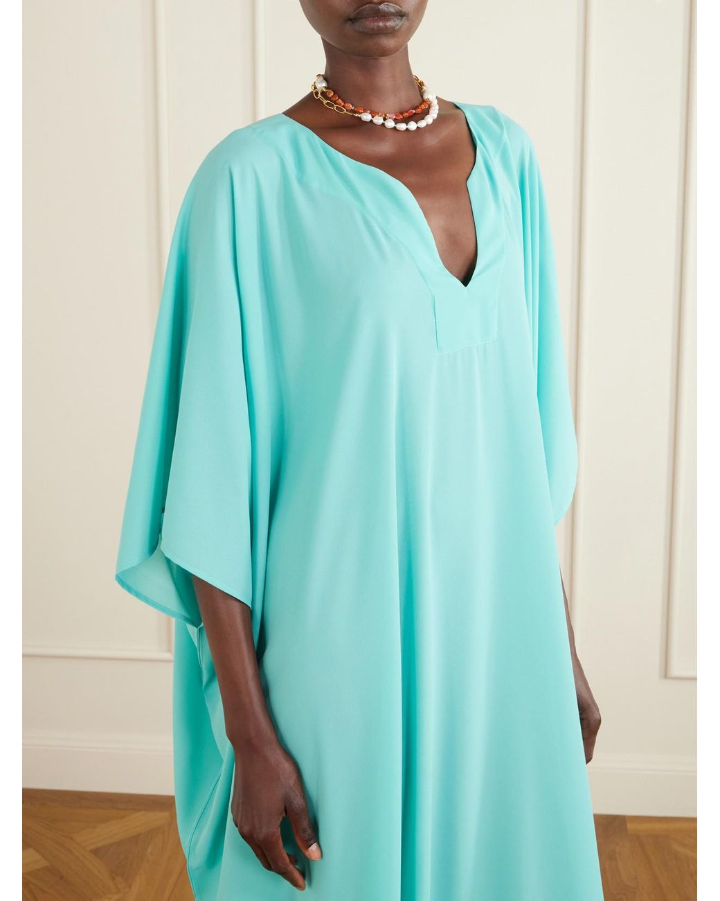 SARA CRISTINA Blue Georgette Kaftan