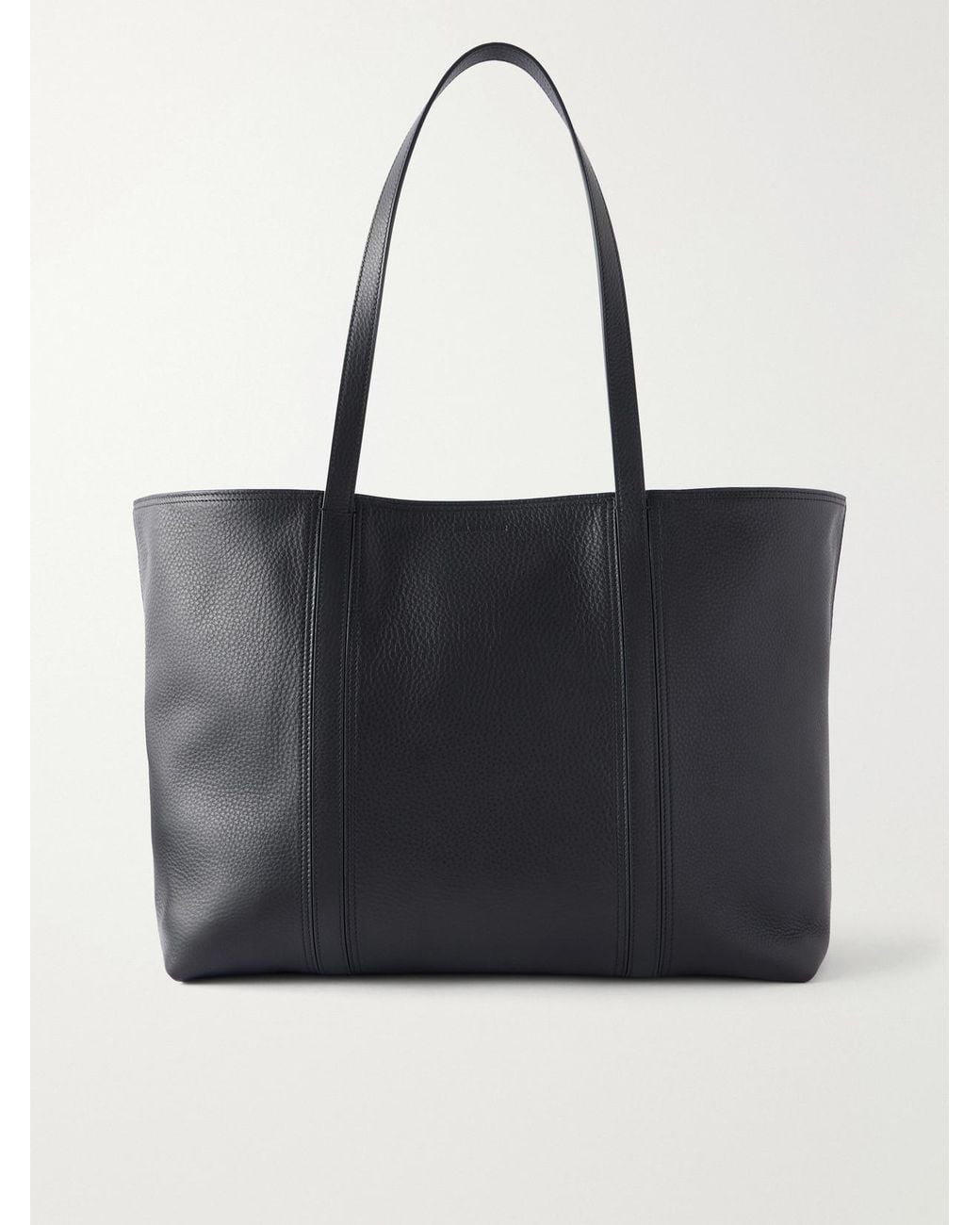 Jil Sander Black Foro Logo-Embossed Textured-Leather Tote