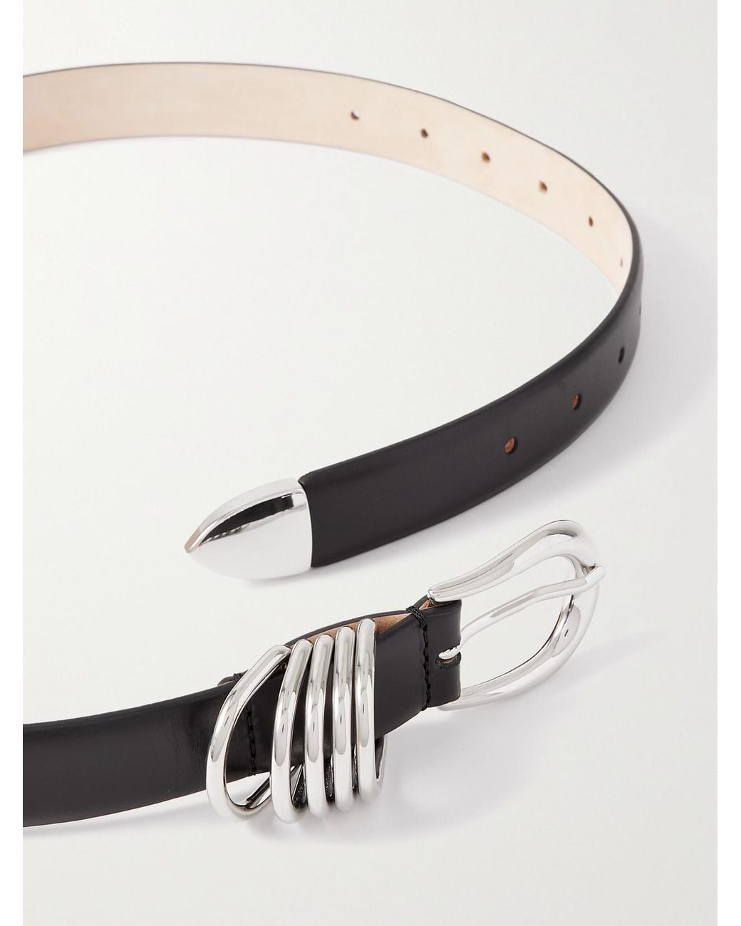 DEHANCHE Black Hollyhock Leather Belt