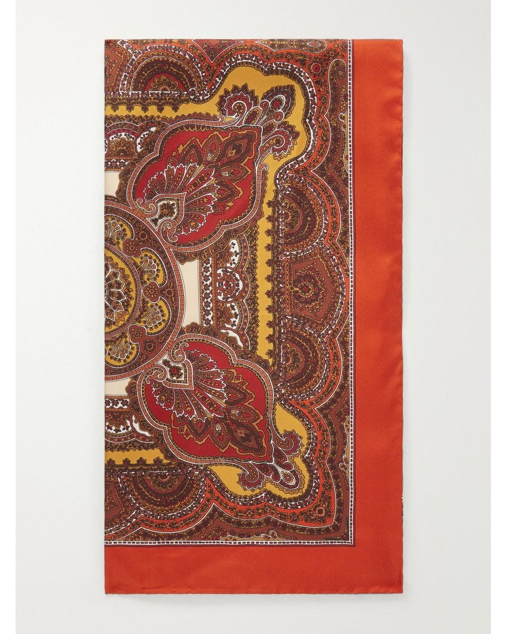 Saint Laurent Red Paisley-Print Silk-Twill Scarf