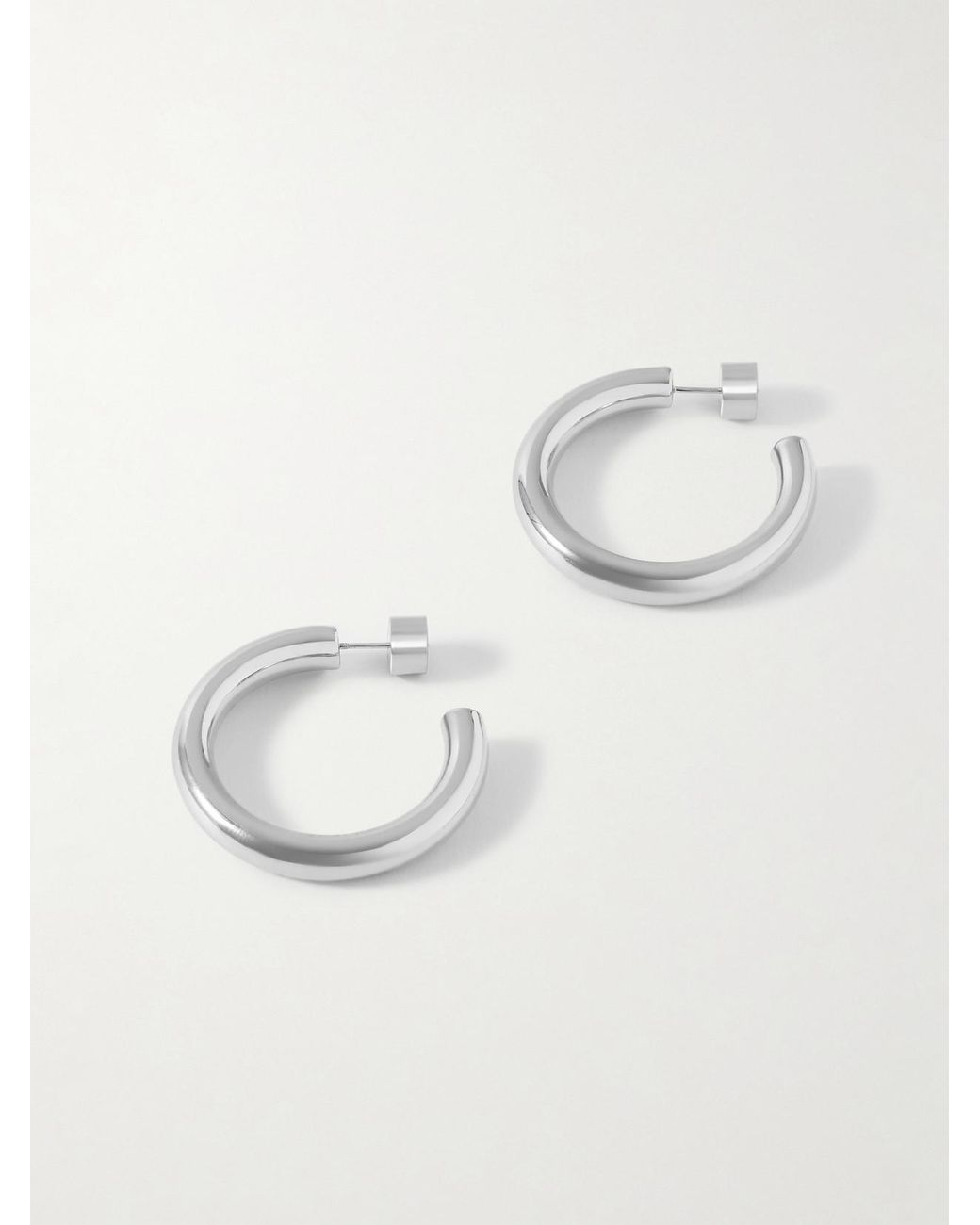 Jennifer Fisher White Natasha Mini-Plated Hoop Earrings