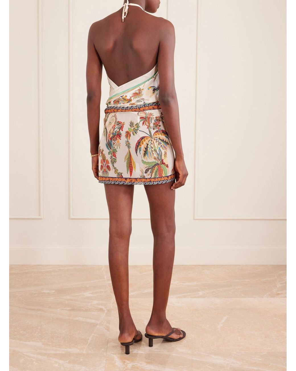 Etro Pink Printed Voile Mini Wrap Skirt