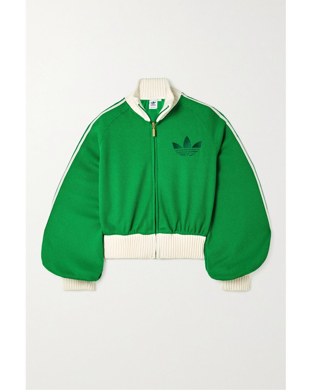 adidas Originals Adicolor Heritage Now Striped Ribbed-knit Track Jacket in  Green