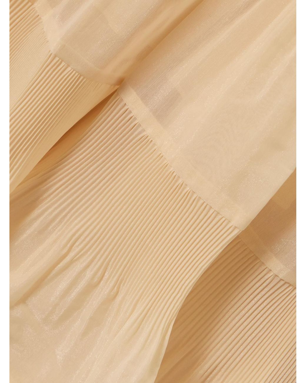 Zimmermann Tiered Pliss-Taffeta Midi Dress in Natural | Lyst Zimmermann Tiered Pliss-Taffeta Midi Dress in Natural | Lyst