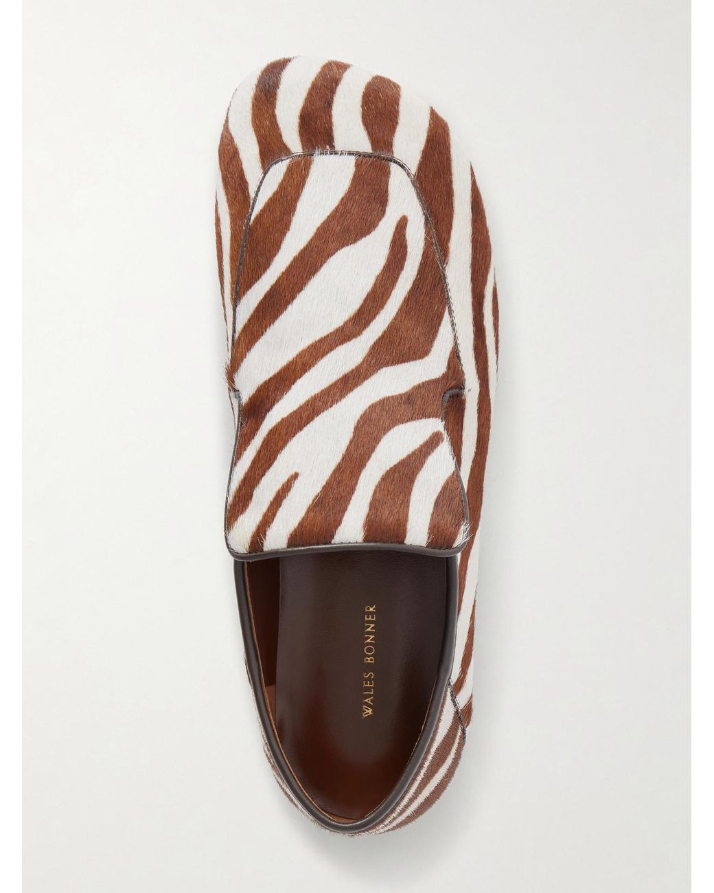 Wales Bonner Brown Dakar Zebra-Print Calf Hair Loafers