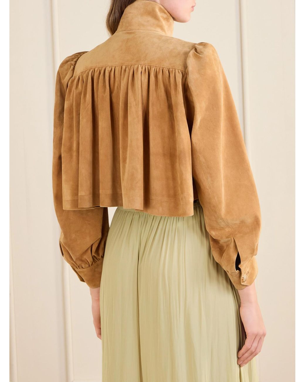 Chloé Natural Cropped Suede Jacket