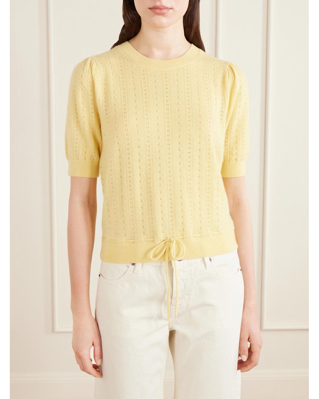 FRAME Yellow Charm Knitted Cashmere Sweater