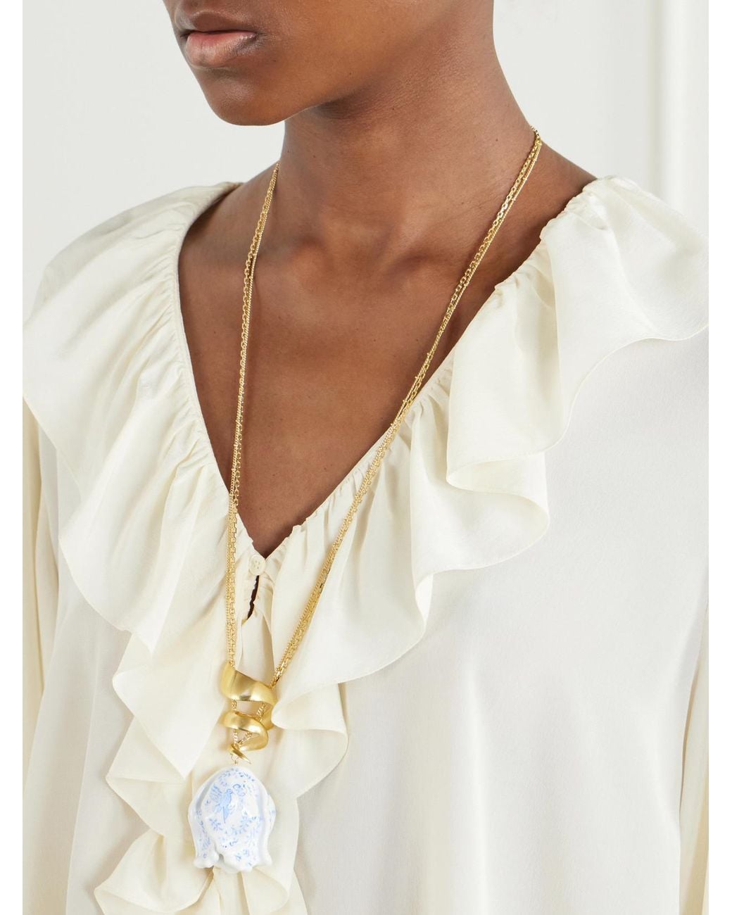 Chloé White Tone Necklace