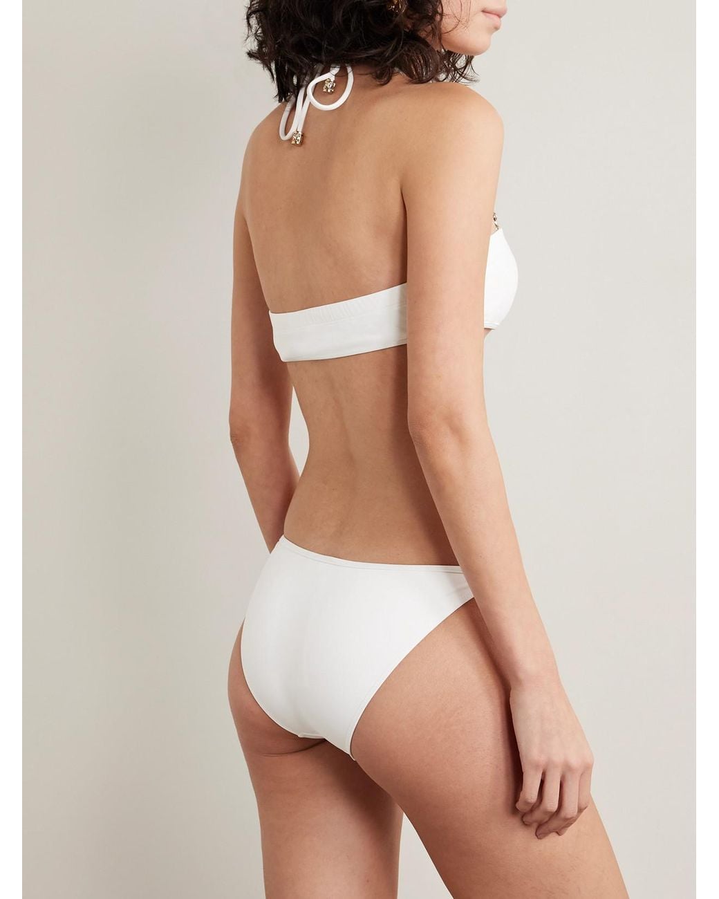 Gucci White Sparkling Chain-Trimmed Bikini