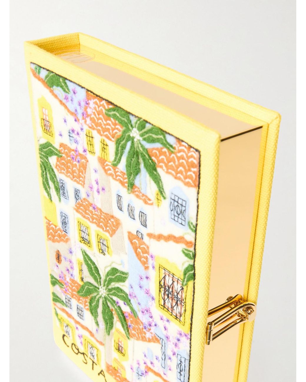 Olympia Le-Tan Metallic Costa Del Sol Appliquéd Embroidered Canvas Clutch