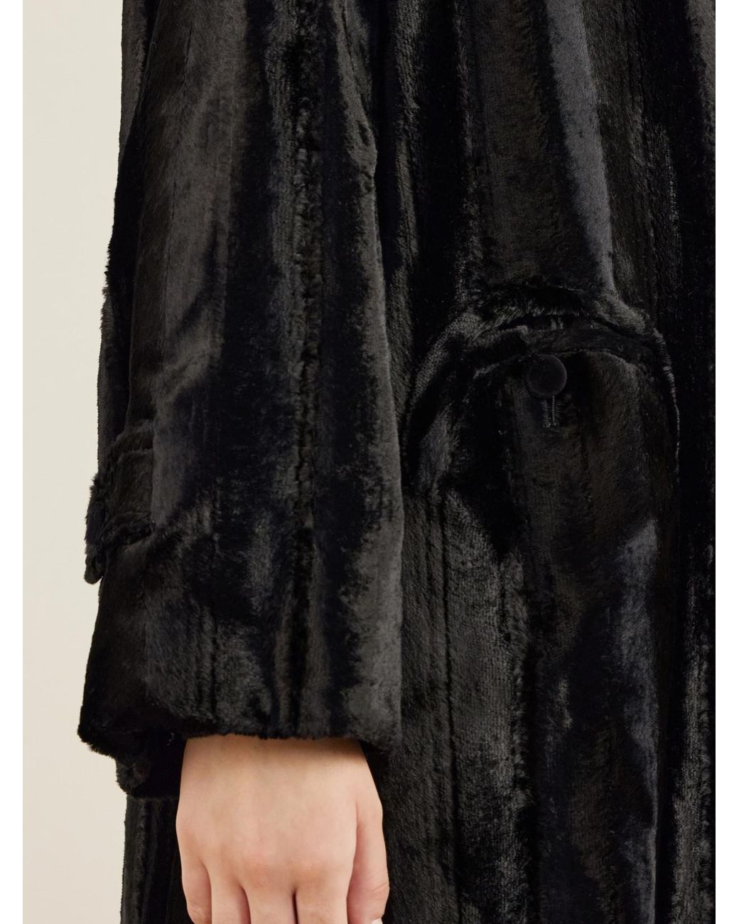 Blazé Milano Black Woolly Velvet Coat
