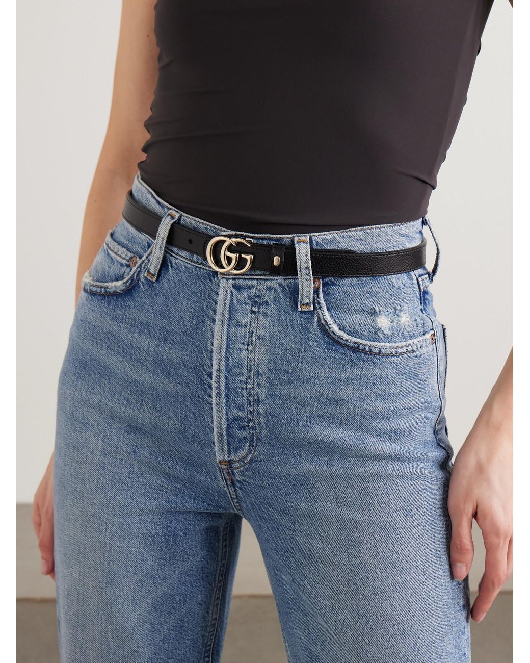 Gucci Multicolor Marmont Reversible Floral-Print Leather Belt