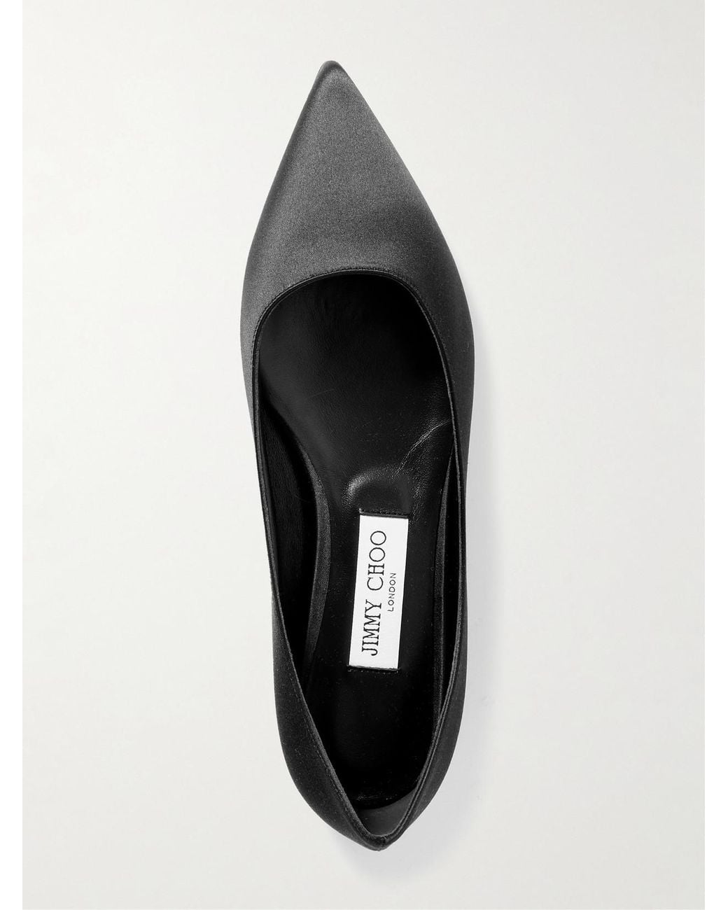 Jimmy Choo White Love Satin Flats