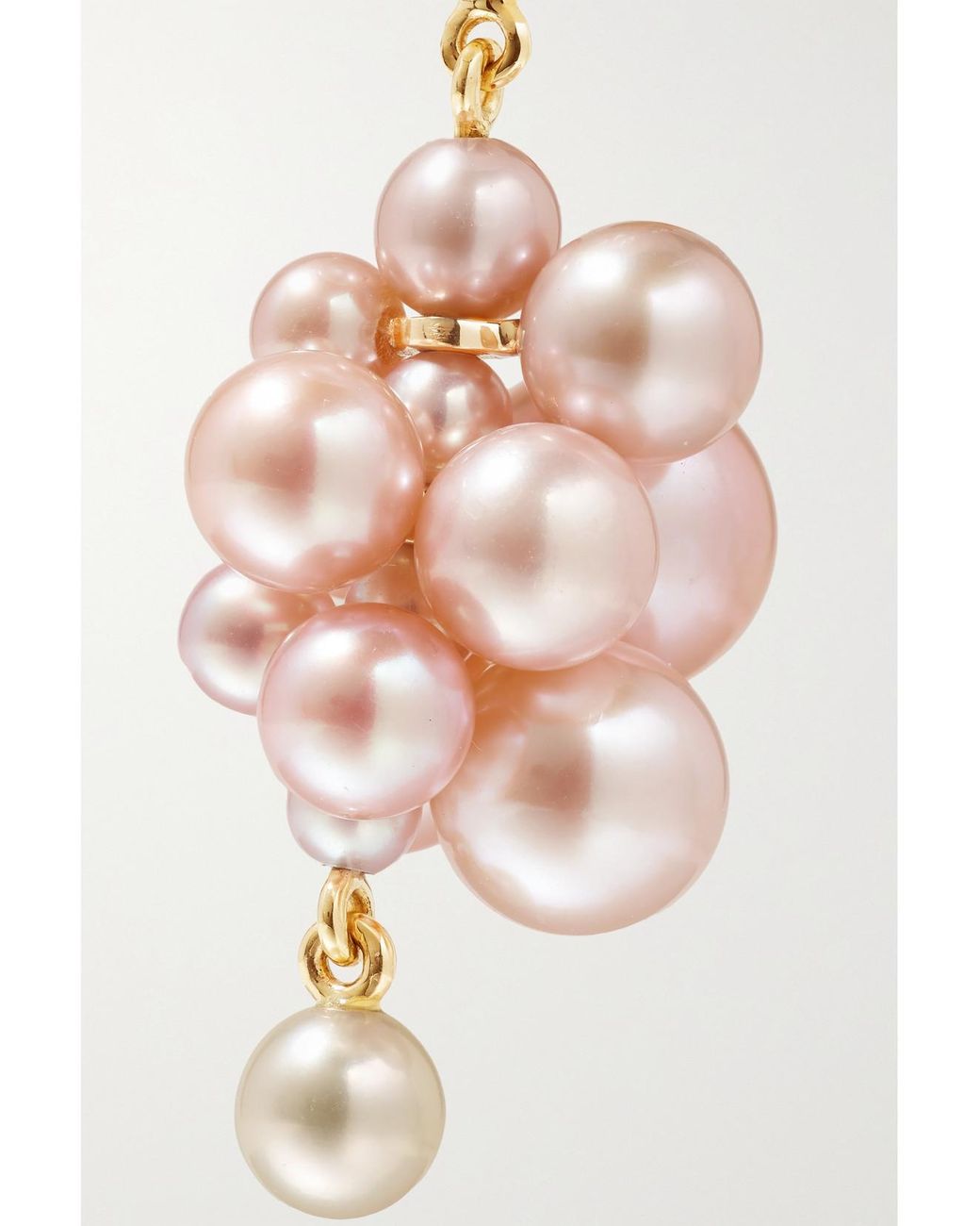Sophie Bille Brahe Metallic Botticelli Rose 14-Karat Pearl Earrings