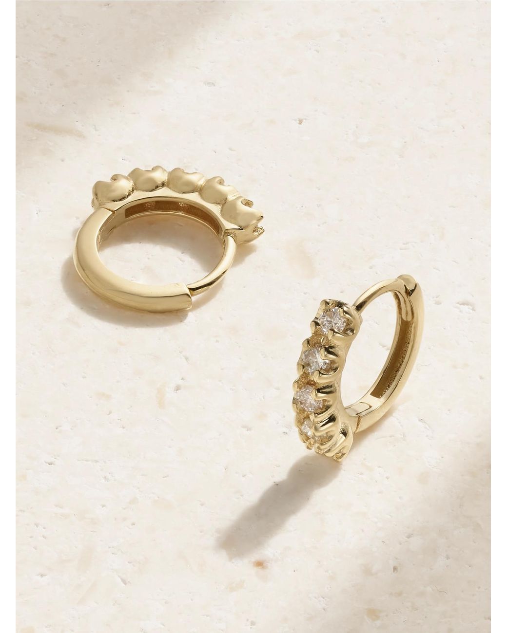 Jennifer Meyer Natural 18-Karat Diamond Hoop Earrings