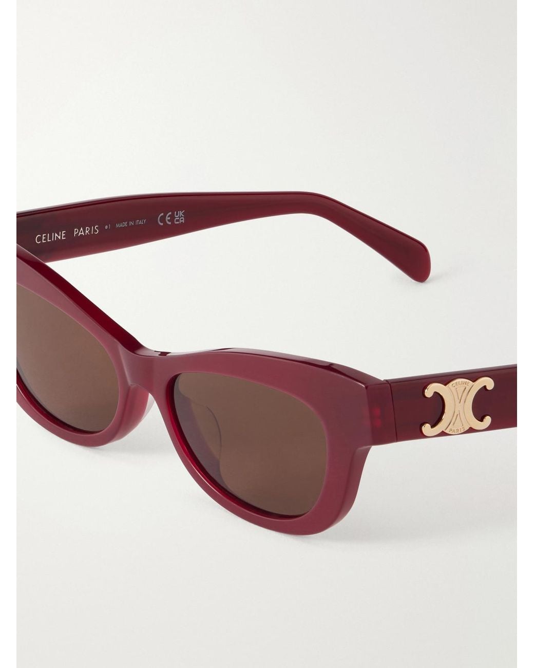 Céline Red Triomphe Cat-Eye Acetate Sunglasses