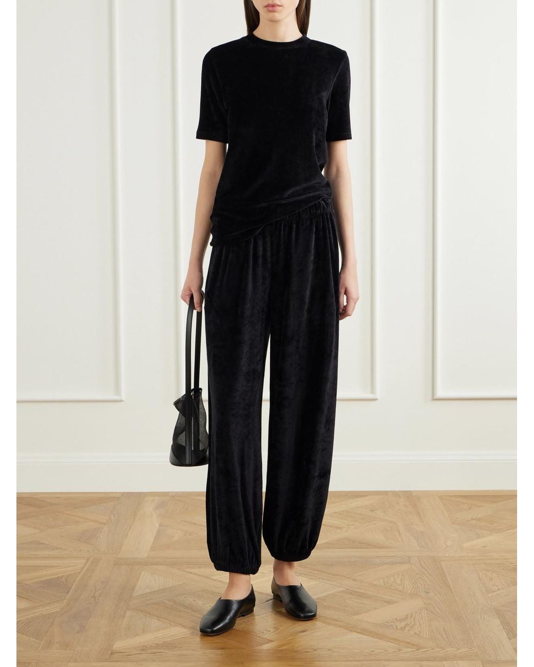 Suzie Kondi Black Tali Crushed Velvet T-Shirt