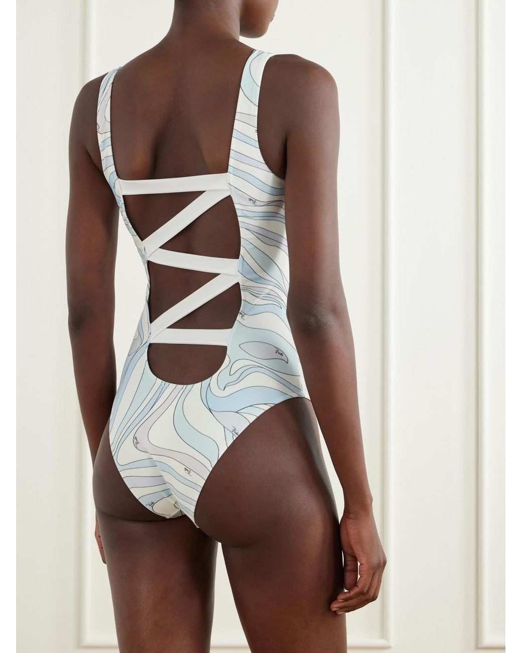 Emilio Pucci White Printed Swimsuit