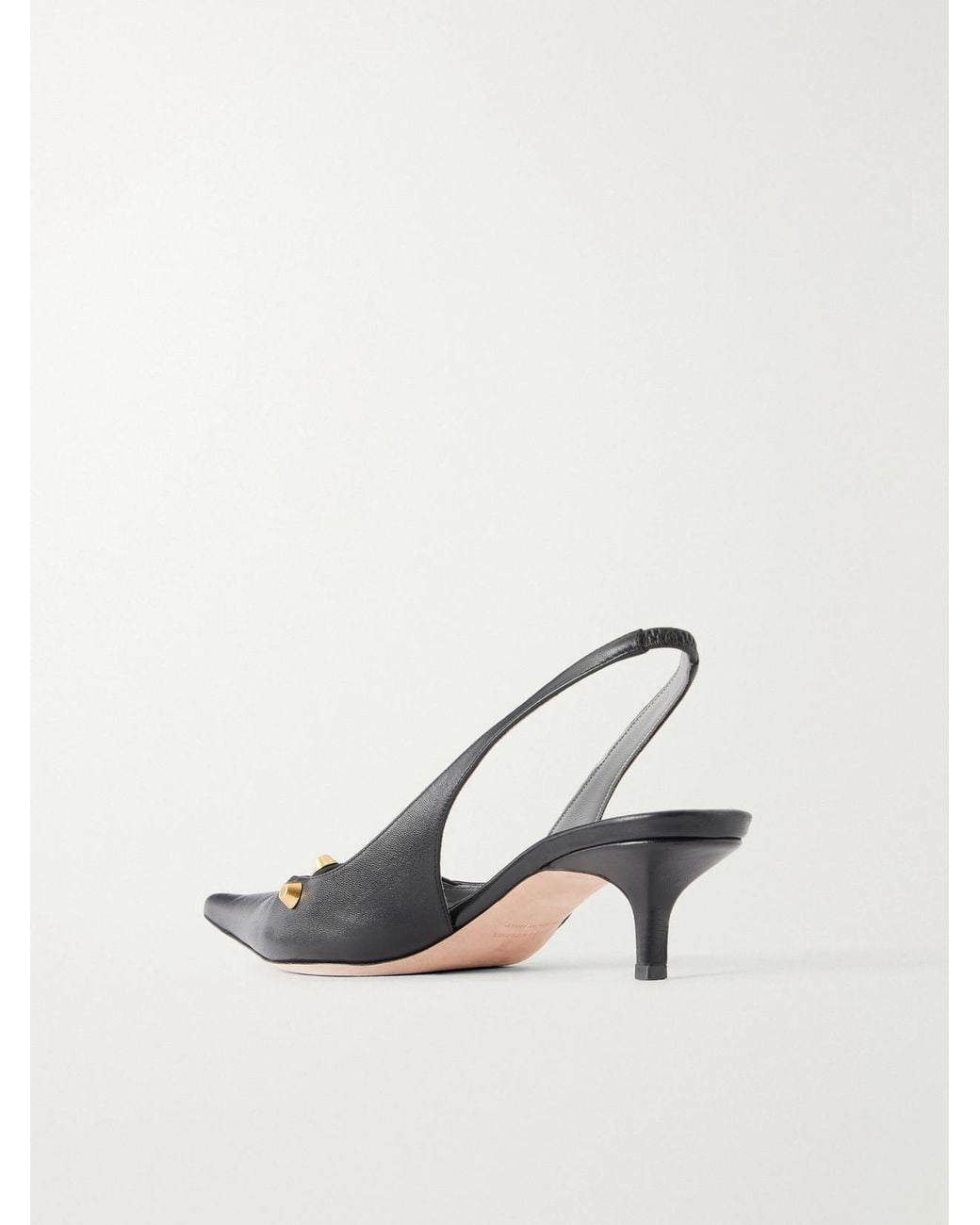 Balenciaga Natural Studded 45 Leather Pumps