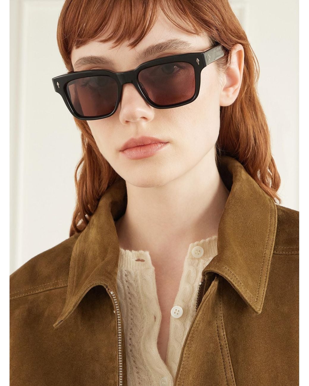 Jacques Marie Mage Black Molino Square-Frame Sunglasses