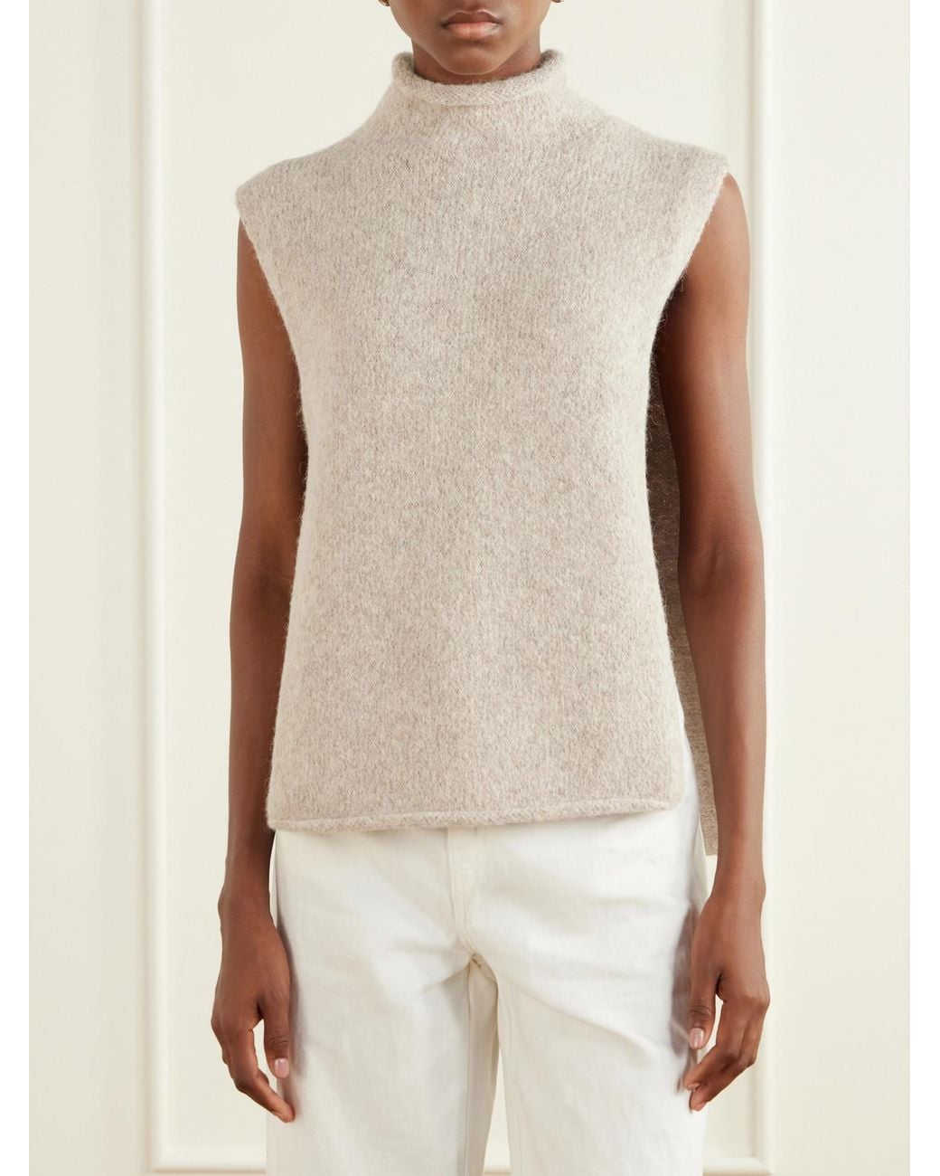 Lauren Manoogian Natural Alpaca-Blend Turtleneck Tank