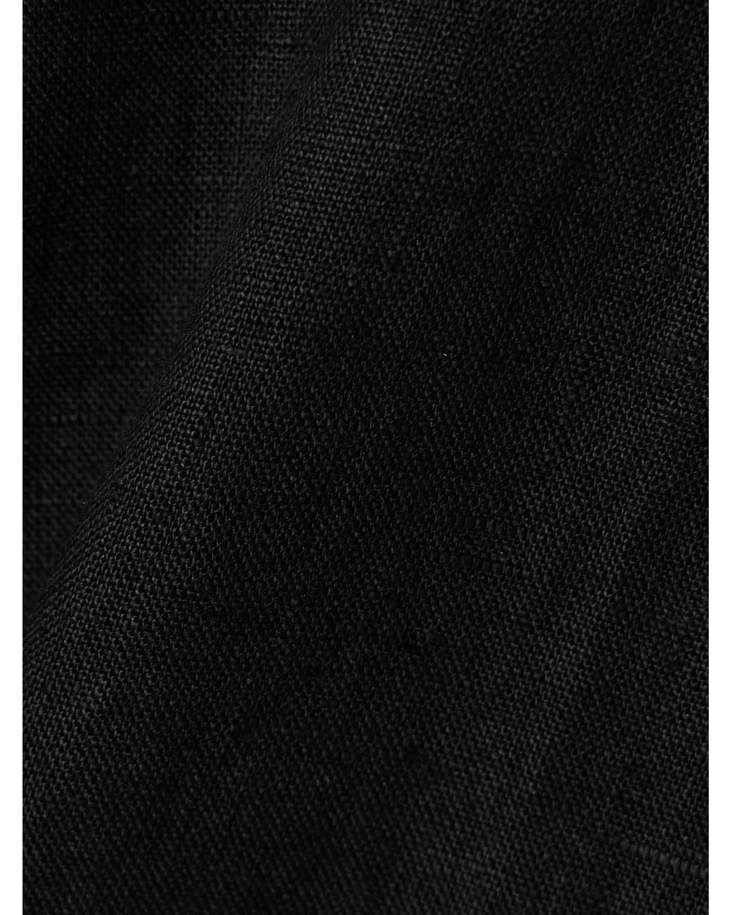 Suzie Kondi Black Kori Cropped Linen Top