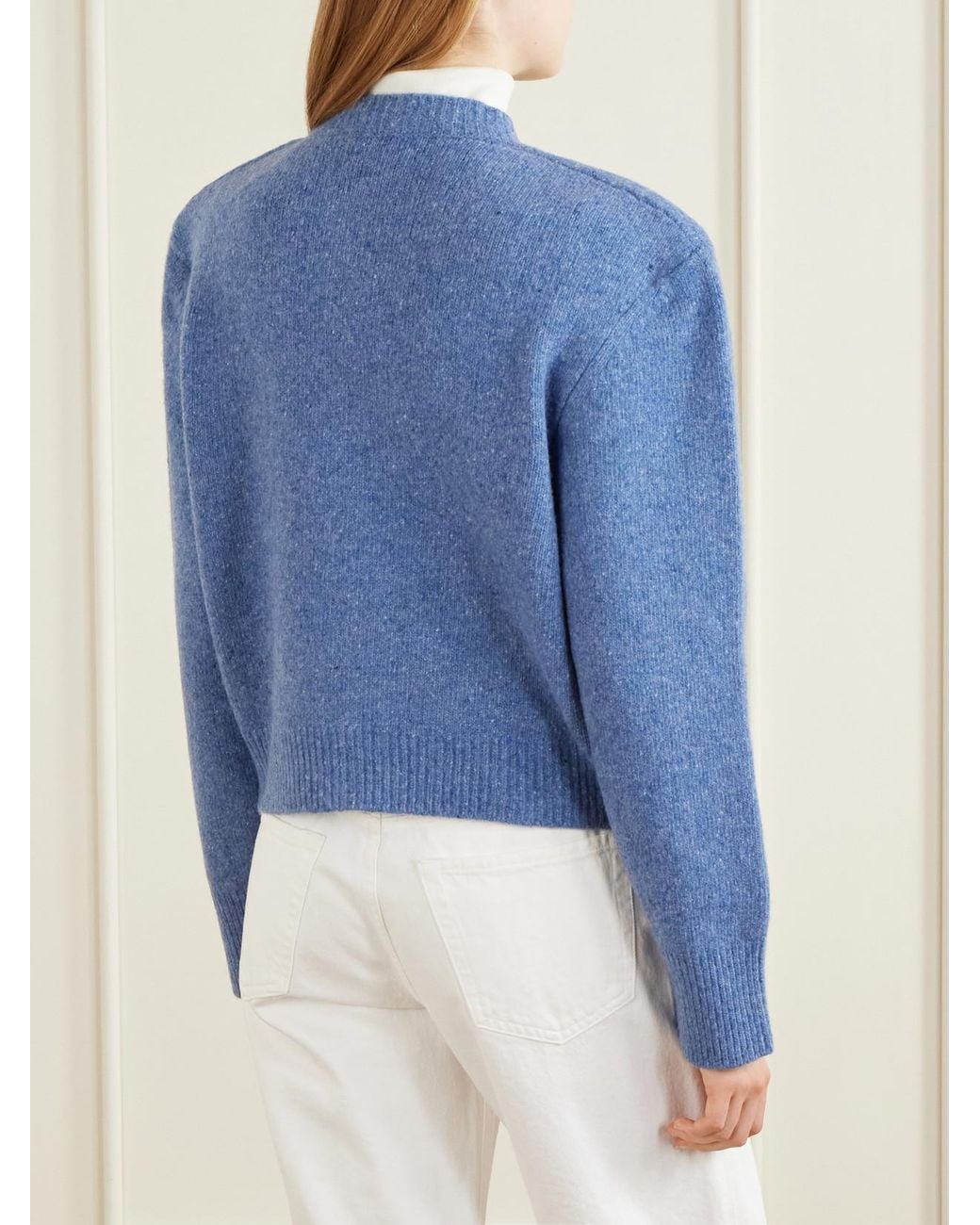 Rohe Blue Mélange Wool-Blend Cardigan