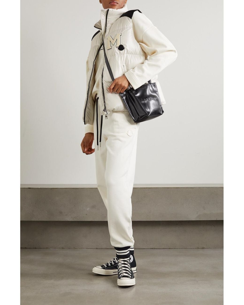 Moncler Natural Oder Canvas-Trimmed Quilted Recycled-Shell Down Vest