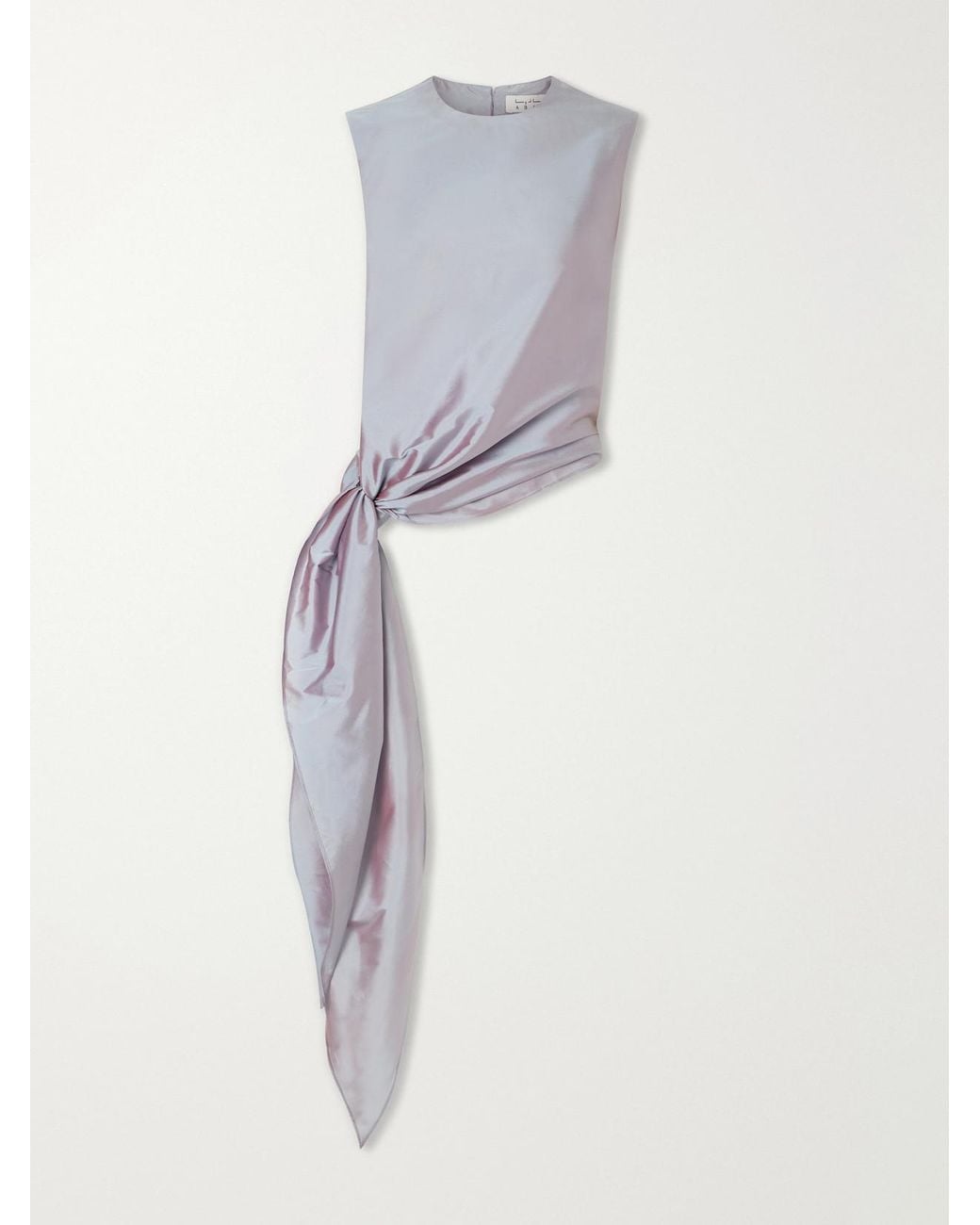 Abadia White Knotted Faille Top