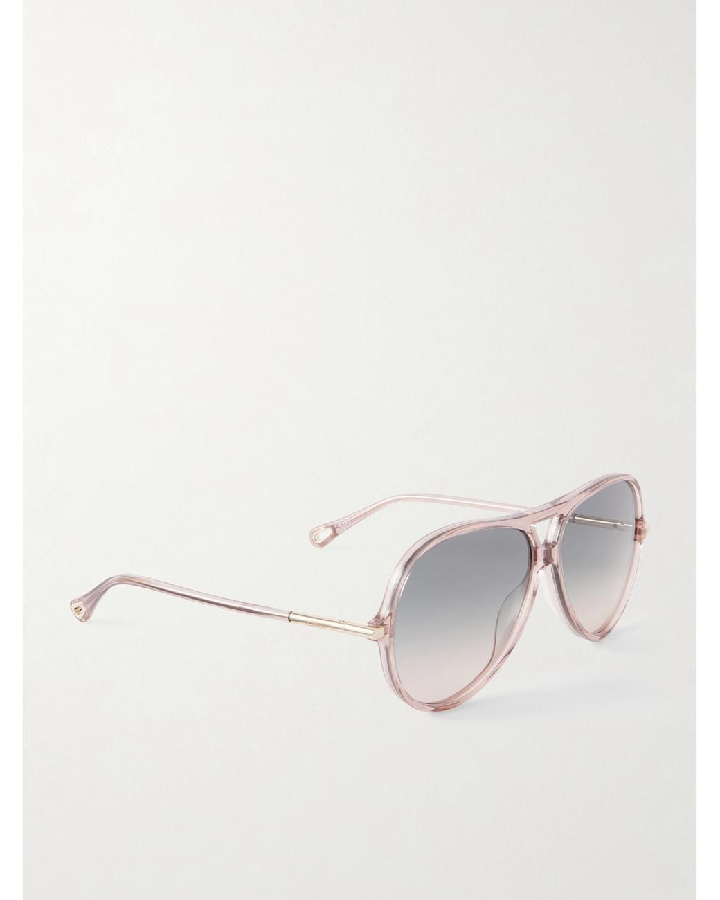 Chloé Pink Tubolar Aviator-Style Recycled-Acetate Sunglasses